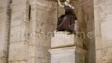 雕塑FontanaDellaDeaRoma。 <strong>晚安</strong>。 罗马，它